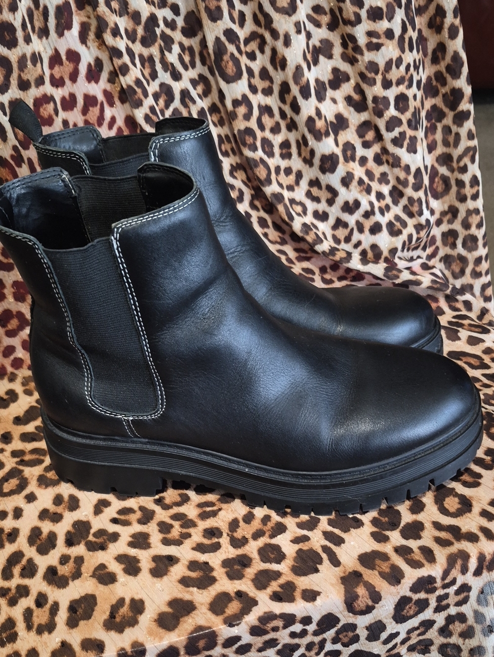 Marc Fisher- Black Chelsea Lug Boots